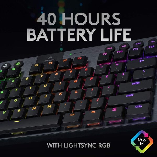 Клавиатура Logitech G915 TKL Tenkeyless LIGHTSPEED Wireless RGB Mechanical (920-009495) 920-009495 фото
