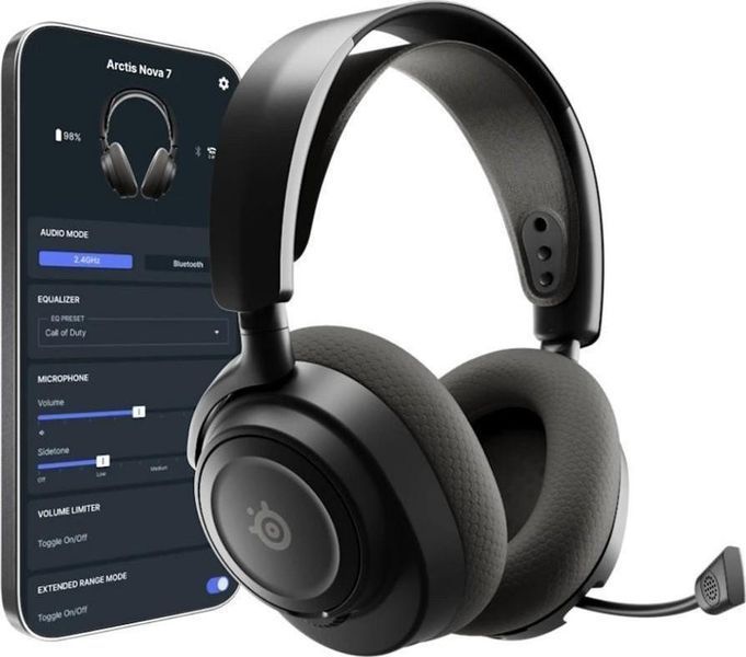 Навушники з мікрофоном SteelSeries Arctis Nova 7P Wireless Gen 2 Black (61744) 61744 фото