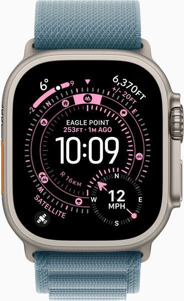 Смарт-часы Apple Watch Ultra 3 GPS + Cellular 49mm Natural Tit. Case w. Light Blue Alpine Loop - Medium (MEWM4) MEWM4 фото